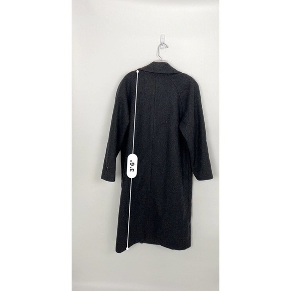 STEPHANIE MATTHEWS CHARCOAL GRAY soft 100% WOOL Coat Women Size 10 P (Flaw) - Picture 6 of 16